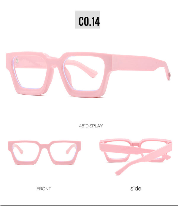 New fashionable anti-blue glasses 22902 trendy square frame myopia glasses frame versatile simple flat glasses for men and women