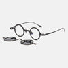 Zev Round Titanium Glasses Frame With Magnetic Sunglasses Clips