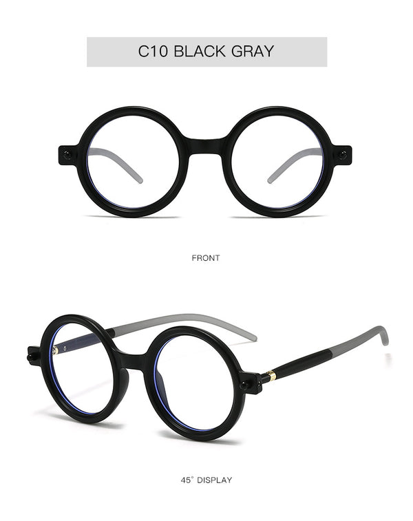 New European and American fashion round frame anti-blue light flat mirror men's anti-blue light glasses frame women's pose trend flat mirror
