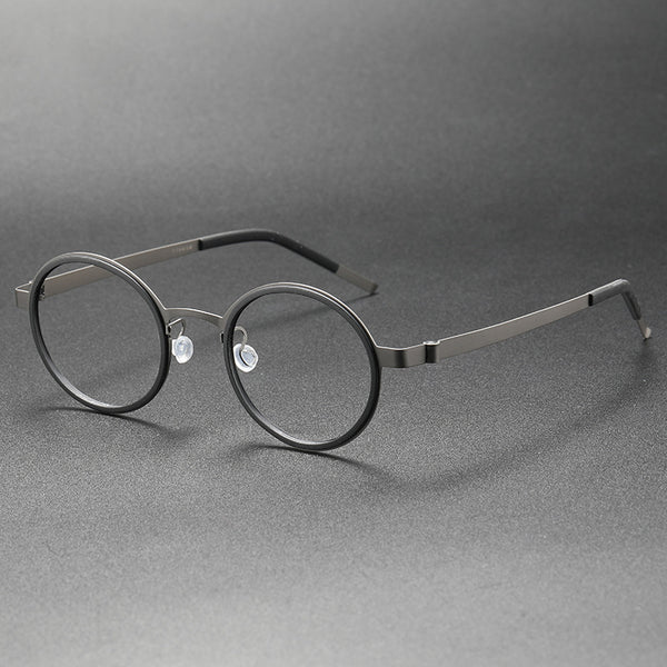 Webber Titanium Vintage Round Eyeglasses Frame