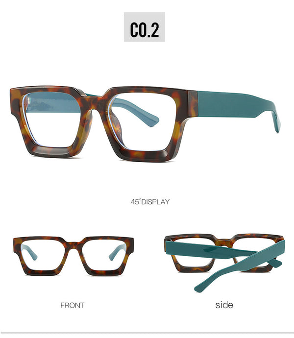 New fashionable anti-blue glasses 22902 trendy square frame myopia glasses frame versatile simple flat glasses for men and women