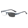 Metal half-frame of multi-focus anti-blue light color-changing reading glasses