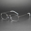 Brewton Retro Titanium Rectangle Glasses Frame