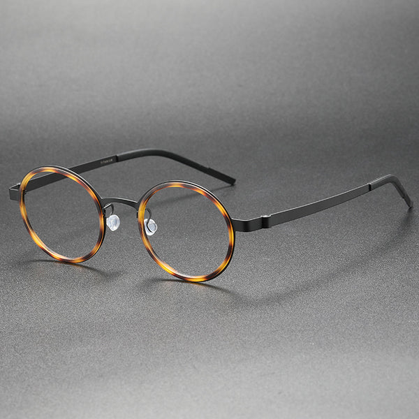 Webber Titanium Vintage Round Eyeglasses Frame