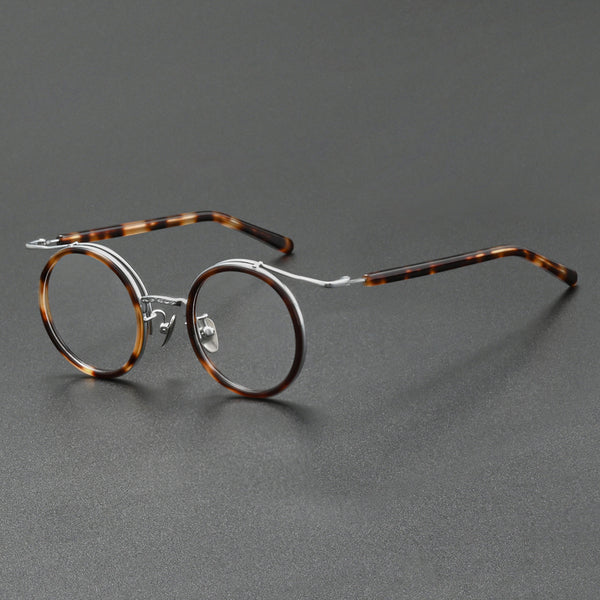 Mika Titanium Vintage Round Eyeglasses Frames