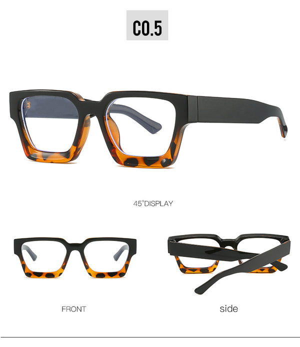 New fashionable anti-blue glasses 22902 trendy square frame myopia glasses frame versatile simple flat glasses for men and women