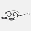 Zev Round Titanium Glasses Frame With Magnetic Sunglasses Clips