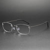 Brewton Retro Titanium Rectangle Glasses Frame