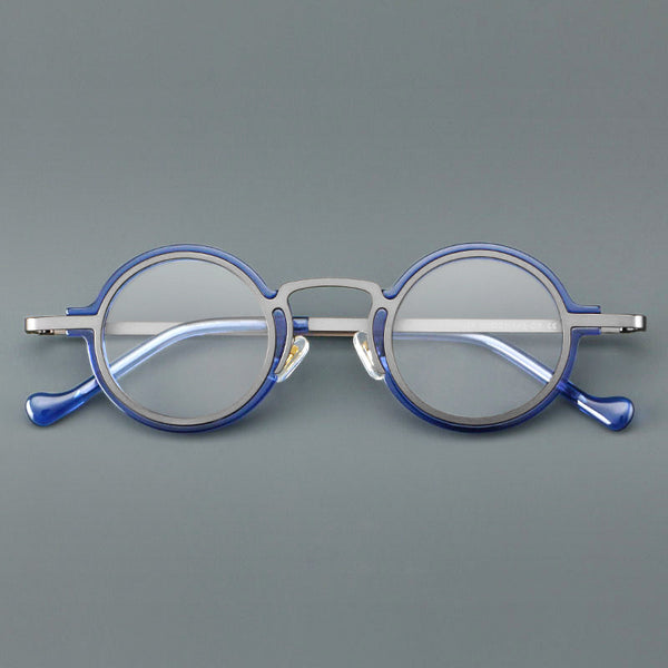 New plate small round frame glasses V17 retro eye frame metal flat light Danyang spot wholesale, can be equipped with reading glasses