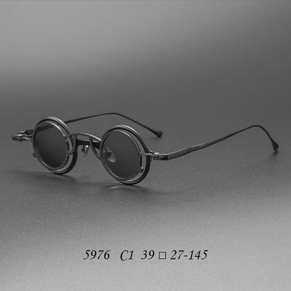High-end niche magnetic glasses 5976 retro fashion old small round frame glasses frame Danyang spot wholesale can be matched