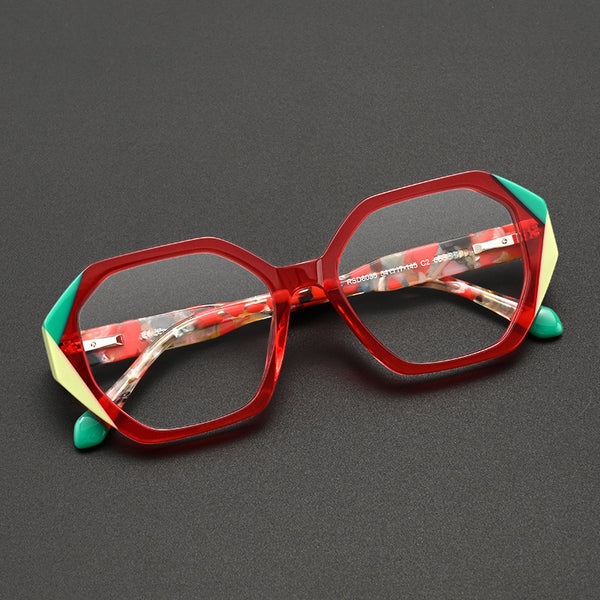 Eaddy Retro Geometric Acetate Eyeglasses Frame