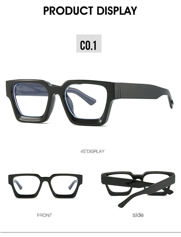 New fashionable anti-blue glasses 22902 trendy square frame myopia glasses frame versatile simple flat glasses for men and women