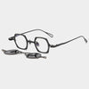 Hux Geometric Titanium Glasses Frame With Magnetic Sunglasses Clips
