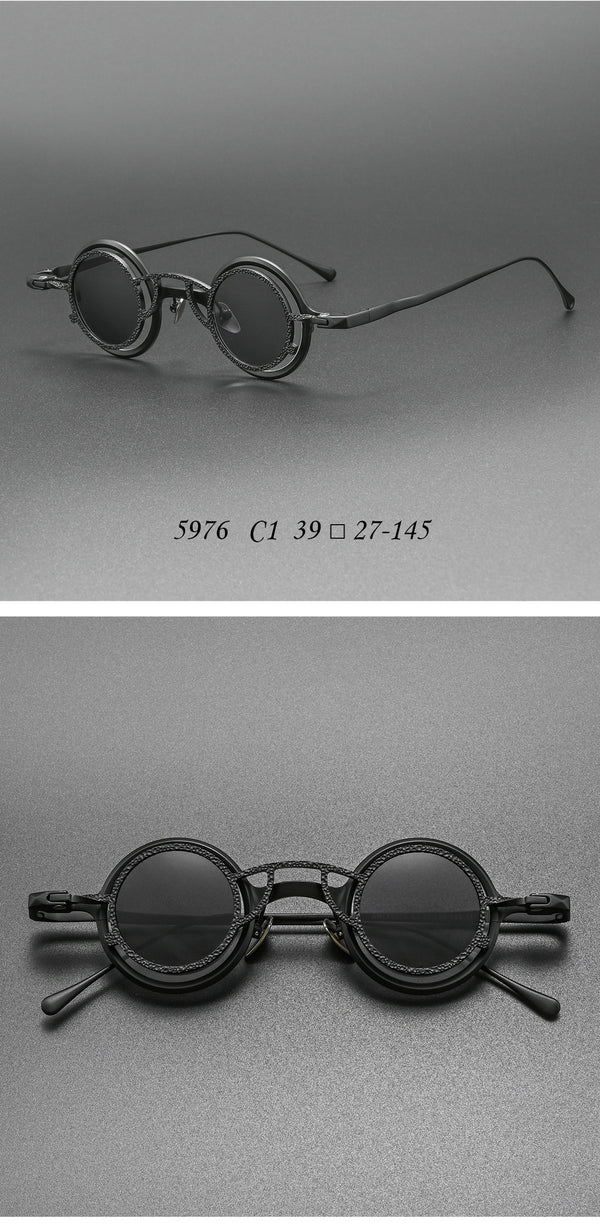 High-end niche magnetic glasses 5976 retro fashion old small round frame glasses frame Danyang spot wholesale can be matched