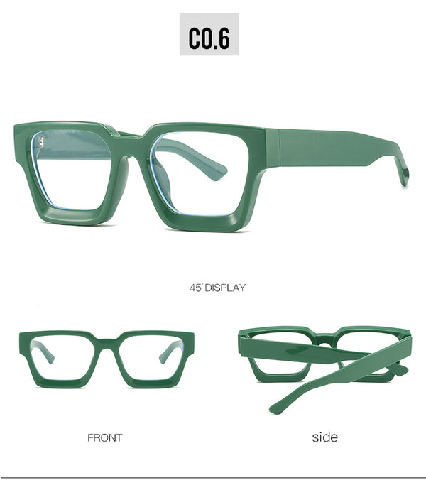 New fashionable anti-blue glasses 22902 trendy square frame myopia glasses frame versatile simple flat glasses for men and women
