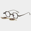 Hux Geometric Titanium Glasses Frame With Magnetic Sunglasses Clips