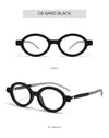New fashion oval frame glasses frame men's and women's retro posing anti-blue light flat glasses nerd flat glasses