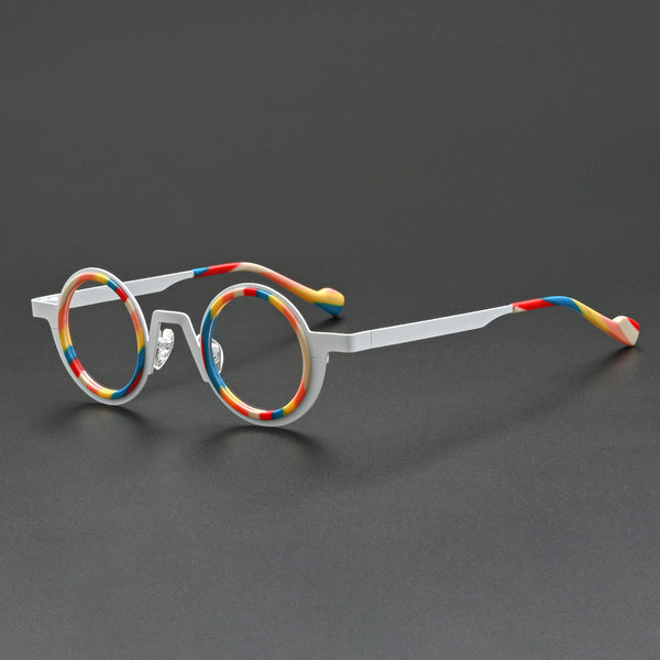 Jago Titanium Acetate Round Glasses Frame