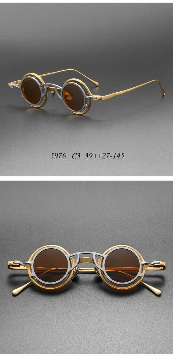 High-end niche magnetic glasses 5976 retro fashion old small round frame glasses frame Danyang spot wholesale can be matched