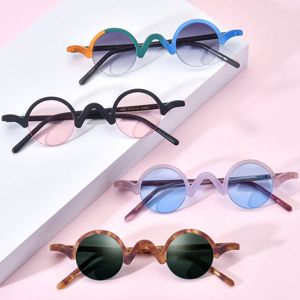 Shaw Premium Series Retro Round Acetate Sunglasses