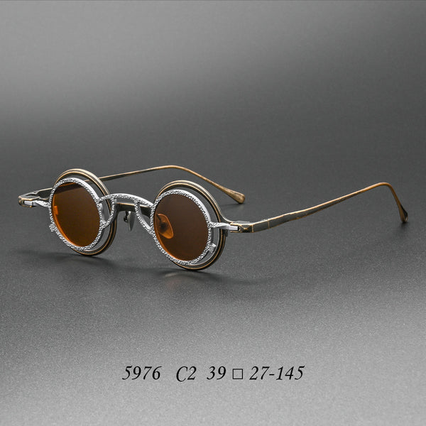 High-end niche magnetic glasses 5976 retro fashion old small round frame glasses frame Danyang spot wholesale can be matched
