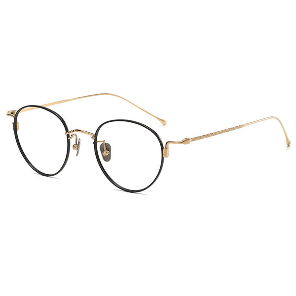 Gaye Titanium Vintage Oval Eyeglasses Frame – Jollynova