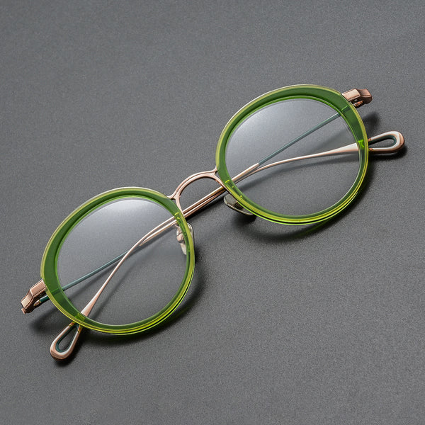 Iryna Retro Round Titanium Eyeglasses Frame