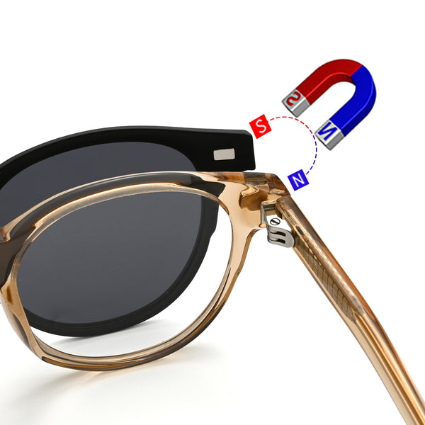 Cox Acetate Alloy Glasses Frame With Magnetic Sunglasses Clips