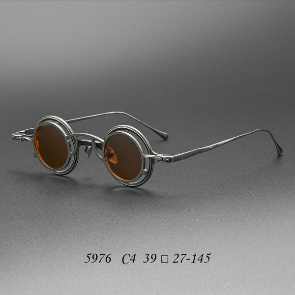 High-end niche magnetic glasses 5976 retro fashion old small round frame glasses frame Danyang spot wholesale can be matched