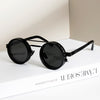 Gladys Retro Round Steampunk Double Beam ND Dimming Sunglasses