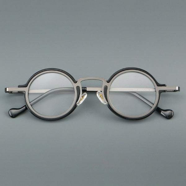New plate small round frame glasses V17 retro eye frame metal flat light Danyang spot wholesale, can be equipped with reading glasses