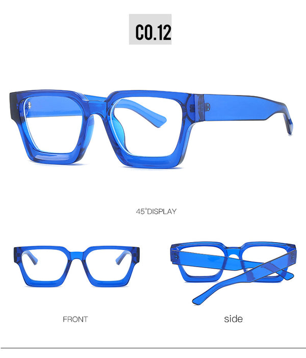 New fashionable anti-blue glasses 22902 trendy square frame myopia glasses frame versatile simple flat glasses for men and women