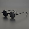 Black Mask Men's Full Rim Small Round Polarized Acetate Sunglasses 19177