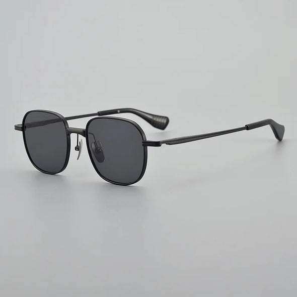 Black Mask Unisex Full Rim Square Titanium Polarized Sunglasses 151dt