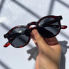 Black Mask Unisex Full Rim Acetate Round Polarized Sunglasses 14143