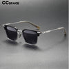 CCSpace Men's Full Rim Square Titanium Acetate Polarized Sunglasses 56249