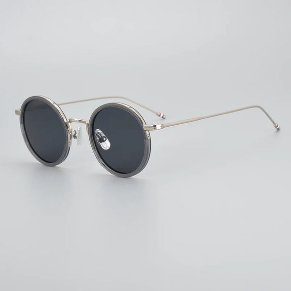 Black Mask Men's Full Rim Alloy Round Polarized Sunglasses X906