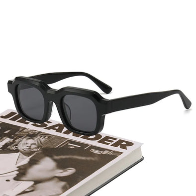 Black Mask Men's Full Rim Square Acetate Sunglasses 402450