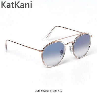 KatKani Mens Full Rim Double Bridge Round Alloy Sunglasses 3647
