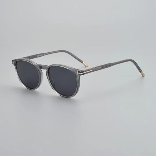 Black Mask Unisex Full Rim Acetate Round Polarized Sunglasses 5608b