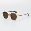 Black Mask Unisex Full Rim Flat Top Round Titanium Polarized Sunglasses 5046
