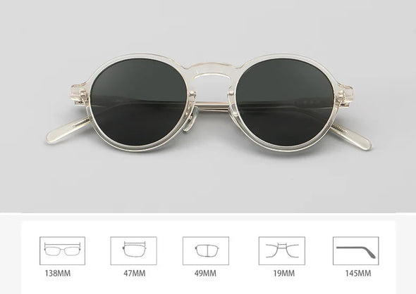 Black Mask Unisex Full Rim Acetate Oval Polarized Sunglasses