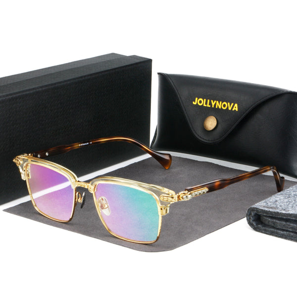 West Retro Rectangle Titanium Glasses Frame