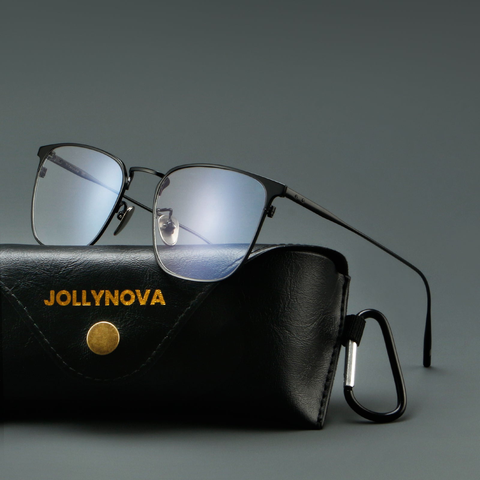 Falon Retro Titanium Square Glasses Frame – Jollynova