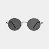 Black Mask Unisex Full Rim Round Screwless Titanium Sunglasses 28609