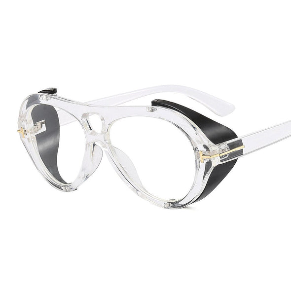 CCSpace Unisex Full Rim Round Goggle Acetate Double Bridge Frame Sunglasses 53351