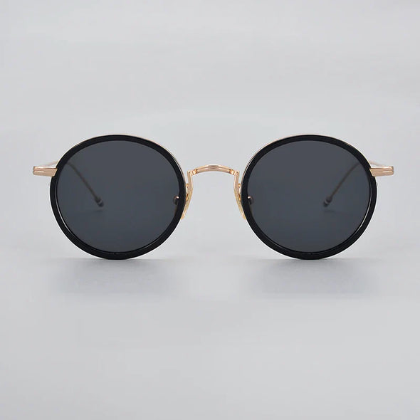 Black Mask Men's Full Rim Alloy Round Polarized Sunglasses X906