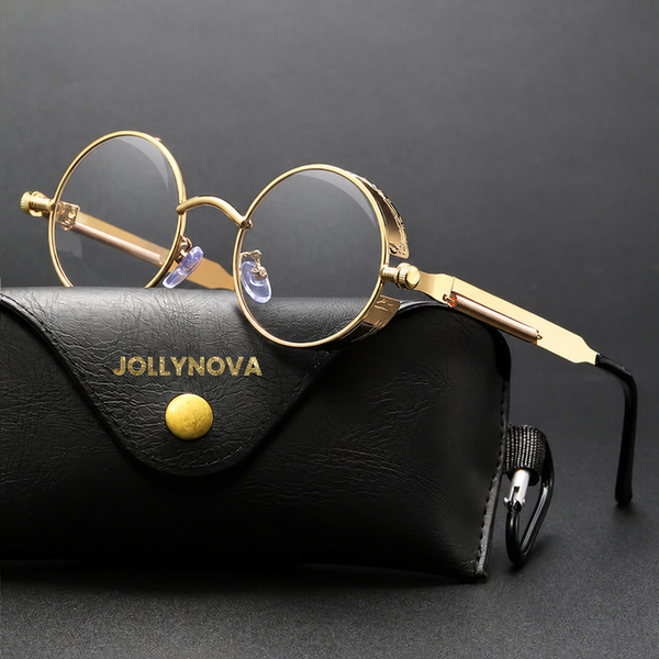 Tamez Classic Gothic Round Glasses Frame（Need to choose tinted color, otherwise the lenses are transparent）