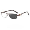 Metal half-frame of multi-focus anti-blue light color-changing reading glasses