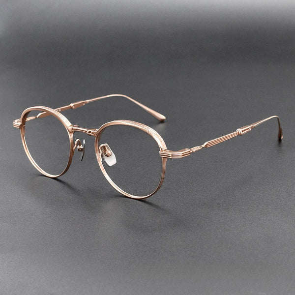 Ngo Vintage Round Titanium Foldable Eyeglasses Frame